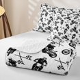 thumbnail image 4 of Castle Fairy Black White Motocross Rider Quilt Full for Boys,Checkered Flag Dirt Bike Full Bedspread Sets,White Black, 4 of 7