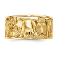 thumbnail image 5 of Auriga Fine Jewelry 14K Yellow Gold Lucky Symbols Cut Out 9 mm Band for Women Size 8, 5 of 6