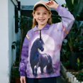 thumbnail image 2 of Uorisanigo Quarter Zip Pullover Sweatshirts Long Sleeve Half Zipper Sweatshirts Loose Horse Purple Marble Quarter Zipper Pullover Shirts Teen Girl Athletic Outerwear Trendy Clothes, 2 of 7