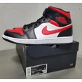 thumbnail image 4 of Ni - ke Air Jordan 1 Mid Shoes "Bred Toe" Black Fire Red White 554724-079 Mens Sz: 10.5, 4 of 5