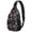 Basketball and Baseball Black Pattern, variant on Football and Basketball Orange Pattern Sling Backpack, Unisex Hiking Chest Pack with Side Mesh Pockets, Adjustable Ambidextrous Strap Gift Ideas for Travel Shopping Commuting