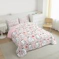 thumbnail image 3 of Manfei Kawaii Ghost Child Bedding Comforter Set, Cartoon Pink Flower Floral Twin Comforter Sets, Sugar Halloween Style Reversible Bedding Set, Breathable Home Decor, 2pcs, 3 of 8