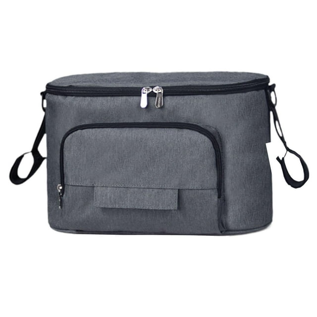 Organizador de cochecito,Almacenamiento de funda para cochecito de bebé,Bolsillos con cremallera,Bolsa de viaje para cochecito, bolso de bebé para , gris