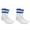 White Blue, variant on Couver Unisex Cushioned Striped Athletic Crew Socks 2-Pack White Blue Size 9-11