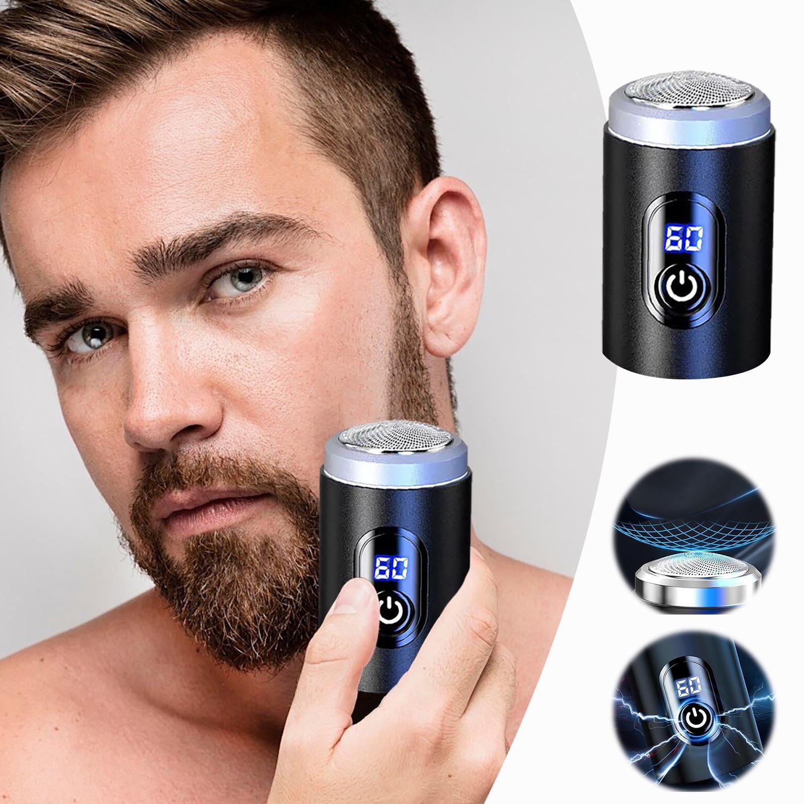 FcBaudy USB Charging Multifunctional Digital Display Men's Mini Shaver Electric Shaver fold hode