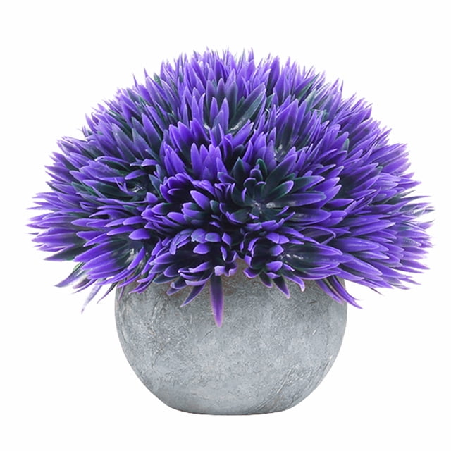 Planta Artificial en Maceta Cateissary Simulación Bola de Hierba Morado