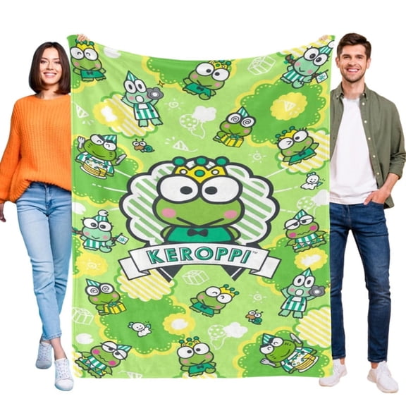 Sanrio Keroppi Cartoon Blanket Soft Throw Blanket Micro Fleece Fuzzy Blankets Thin Bed Couch Decor Adult Nap Bedroom Car All Season Birthday Gifts 30"X40"