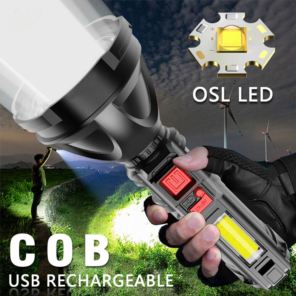 80000LM T6+COB LED Flashlight Torch Zoomable With Magnetic Base with 18650
