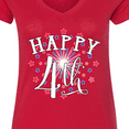 thumbnail image 4 of Inktastic Happy 4th Fourth of July Firework Women's V-Neck T-Shirt, 4 of 5
