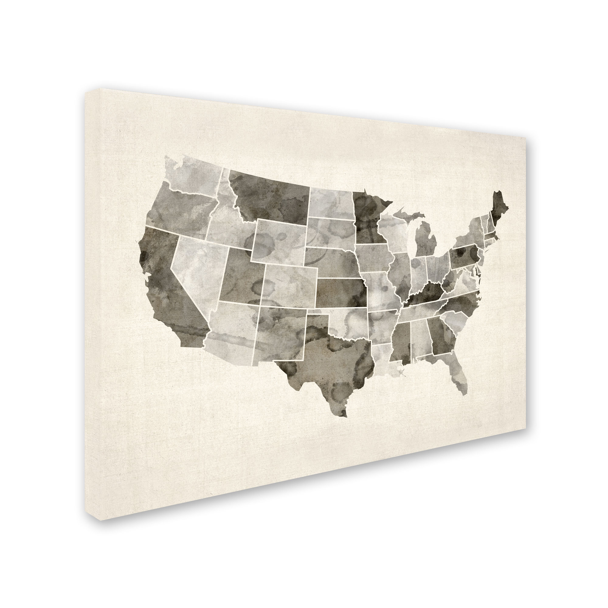 Trademark Fine Art "United States Watercolor Map" Canvas Art by Michael Tompsett