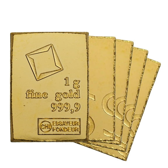 1 gram Gold Valcambi Bar - Lot of 5