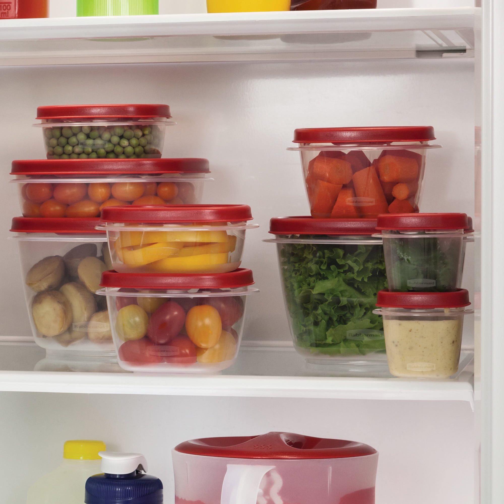Contenant de conservation des aliments Rubbermaid avec couvercle à évent Easy Find Lids, couvercle rouge, 710 ml (3 tasses)