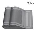 thumbnail image 3 of Uxcell Place Mats 450x300mm Table Mats Pack of 2 Washable Woven Placemat Silver Tone, 3 of 6