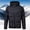 #Black, variant on DPTALR Men's Solid Color Casual Large Size Thickened Long Sleeve Zipper Hooded Outdoor Winter Parka,White,Big and Tall Men XXL