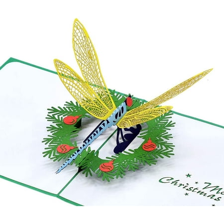 CUTPOPUP | X'Mas Dragonfly | Christmas 3D Pop Up Greeting Card ...