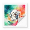thumbnail image 2 of Funny Watercolor Adorable Bichon Frise Peeking Through Torn Paper Effect Vinyl Sticker Bichons Dog Lovers Gifts Idea Waterproof Decal Art Decor - 00026, 2 of 5