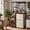 Brown, variant on Kitchen Bakers Rack with Refrigerator Storage Space, Industrial Microwave Stand with Power Outlet, Freestanding Kitchen Shelf for Pantry Living Room, 33.9 x 19.7 x 58.1 Inches, Black
