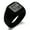 Black, variant on Stainless Steel Letter G Initial Floral Box Monogram Engraved Engraved Square Flat Top Biker Style Polished Signet Ring