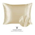 thumbnail image 3 of BLISSFORD Satin Pillowcase with Zipper, for Hair and Skin Care, Feels Soft and Cool Like a Silk Pillowcase, Satin Pillow Cases 2 Pack, Silk Pillow Cover, Ivory - King Size, Set of 2, 3 of 7