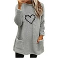 thumbnail image 2 of Neewe Women's Winter Warm Sherpa Lined Fleece Crewneck Sweatshirt Pullover Loungewear Tunic Tops, 2 of 4