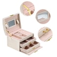 thumbnail image 3 of Three Layer Jewelry Storage Organizer Box PU Earring Necklace Display Case Cabinet, Jewelry Storage Case, Jewelry Organizer, 3 of 9