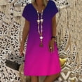 thumbnail image 2 of RATTOYY Fashion Women V Neck Printed Short Sleeved Dress Female Relaxed Fit Clothes, 2 of 5