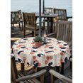 thumbnail image 3 of Outdoor Tablecloth with Umbrella Hole Zipper Beige Blossoms Black Cat Round Tablecloth 54" Waterproof Outside Table Cloth Farmhouse Romantic Flowers Patio Table Cover Tablecloths for Picnic Party, 3 of 8