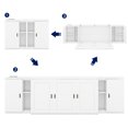thumbnail image 4 of Miekor Furniture Queen Size Murphy Bed with Shelves, Cabinets and USB Ports,White W5UAAK, 4 of 9