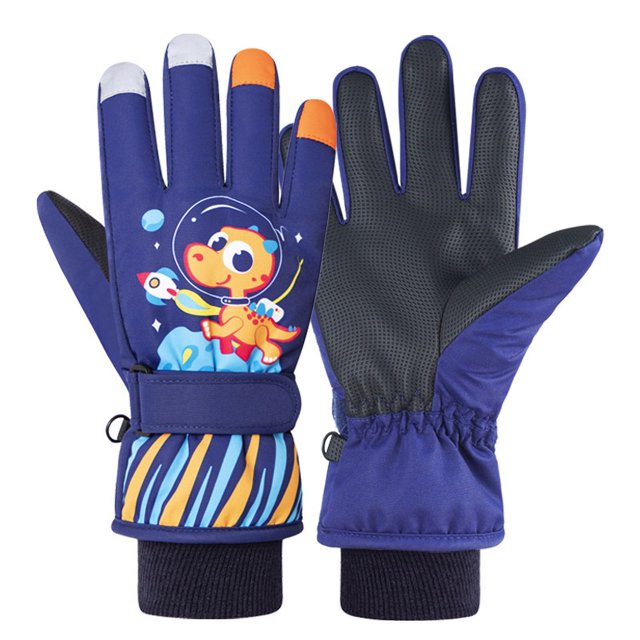 Guantes de invierno para niños, niñas, para jugar en la nieve, impermeables, cálidos, con forro polar grueso, para niños, estudiantes, ciclismo, guantes de esquí a prueba de frío