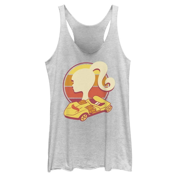 Womens Mattel Retro Barbie and Hot Wheels Silhouette Racerback Tank