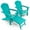 Turquoise, variant on Costway 2 PCS Outdoor Patio HDPE Adirondack Chair Beach Seat Retractable Ottoman Coffee