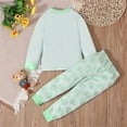 thumbnail image 5 of Gpaecead Toddler Girls And Boys' Pajamas Set Dinosaur Casual Long Sleeve Tops Round Neck Printed Long Pants Sets Green, 5 of 9