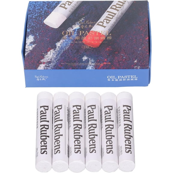 White Oil Pastels Set 6 Pcs Soft Artist Drawing Sticks Art Supplies for Professional Drawing