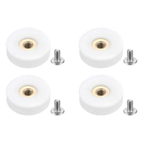 Shower Door Rollers 22.5mm/0.8", 4 Pack Glass Door Runner Sliding Shower Door Grooved Wheels, White