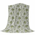 thumbnail image 6 of Green Flower Blanket Soft Cozy Warm Throw Blanket for Couch, Plush Fuzzy Flannel Fleece Blankets for Sofa, Country Watercolor Vintage Floral Bed Blankets Lightweight Gifts for Women, 50"x60", 6 of 9
