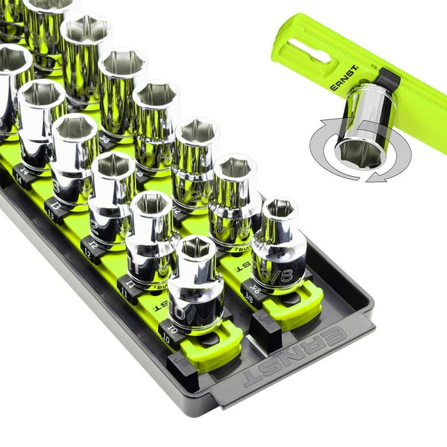 Ernst Manufacturing 8469HV Organizador de enchufes Premium de 13 pulgadas con 2 rieles y 1/2 pulgada, alta visibilidad, fabricado en los EE. UU.