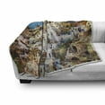 thumbnail image 3 of Oil Painting Soft Flannel Fleece Throw Blanket, Santorini Greece Cityscape Summer Town Mediterranean Coast Holiday Aerial, Cozy Plush for Indoor and Outdoor Use, 70" x 90", Multicolor, by Ambesonne, 3 of 6