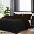 thumbnail image 2 of DNG Creations 3 Piece Reversible Diamond Pattern Comforter Solid - 100% Egyptian Cotton, 800 TC ( Twin/ Twin XL - Size ) All-Season 550 GSM ( Chocolate/Black Colour ), 2 of 7