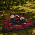 thumbnail image 7 of Dark Layered Flower Against Radiating Crimson Light, Cozy Flannel Blanket with Dramatic Floral Fantasy Print, Housewarming Gift for Dark Fantasy Florals, Home Decor for Bedroom and Living Room, 7 of 7