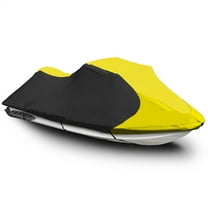EPOTOOR Yellow / Black Waterproof Marine Grade 600D Heavy Duty Polyester PWC Trailerable Jet Ski boat Cover