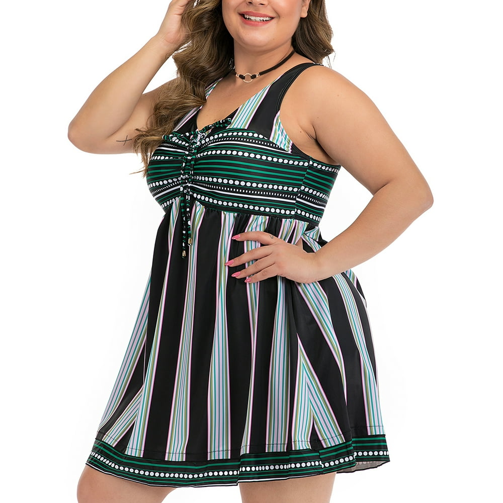 Sexy Dance 5XLL Women Ladies Plus Size Swimdress+Swim Briefs Swimming Costumes Bathing Suit