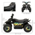 thumbnail image 3 of Aosom Kids Ride on ATV, 6V Battery Powered Quad Car for 18-36 Months, Black, 3 of 9