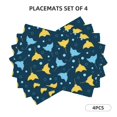 thumbnail image 3 of Placemats Set of 4 / 6, stingray cute navyblue dots Placemats for Dining Table Indoor/Outdoors Heat Resistant Washable Placemats 18" x 12", 3 of 8