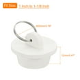 thumbnail image 2 of 2pack Rubber Drain Stopper with Hanging Ring Fits 1 Inch to 1-1/8 Inch, White, 2 of 6