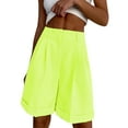 thumbnail image 2 of Women's Casual Pants Women Fashion Casual Multicolor Suit Shorts Zipper Pocket Solid Color Cropped Shorts,Yellow Women's Casual Pants XL, 2 of 4