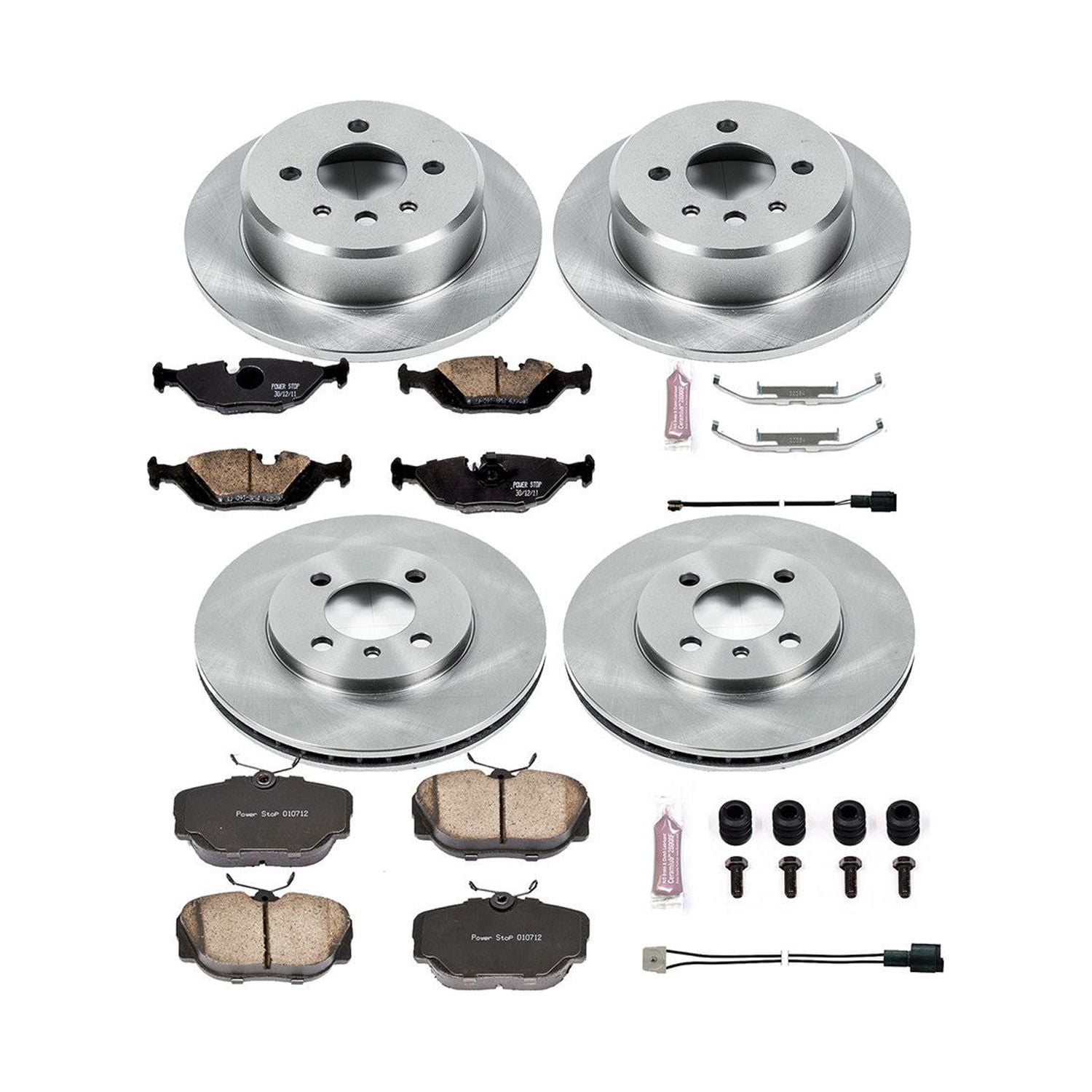 Power Stop Front and Rear Stock Replacement Brake Pad and Rotor Kit KOE4167