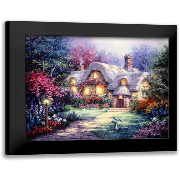 Garden Cottage 14x12 Black Modern Framed Museum Art Print Titled - Boehme, Nicky
