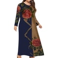 thumbnail image 2 of LSLJS Plus Size Women Décontracté Ample Imprimé Long-sleeve Col Rond Dress, 2 of 4