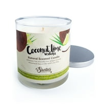 Coconut Lime Verbena Scented Natural Soy Candle, Essential Fragrance Oils, 100% Soy, Phthalate & Paraben Free, Clean Burning, 9 Oz.
