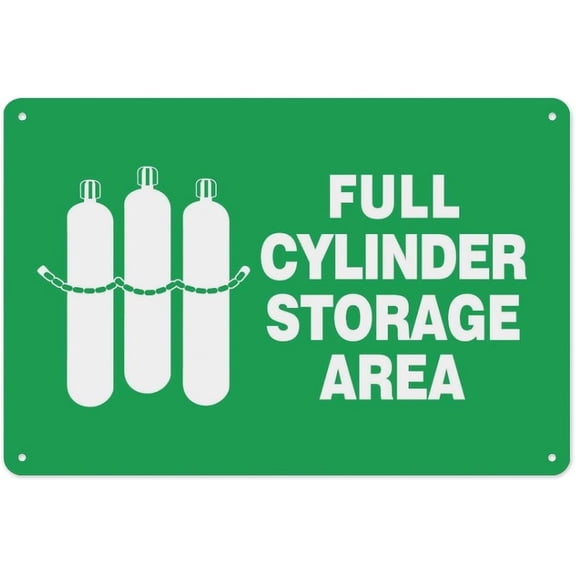 Full Cylinder Storage Area Sign 8"x12" - Aluminum Tin Warning for Home Outdoor Garden, High-Visibility Storage Decor for Facility